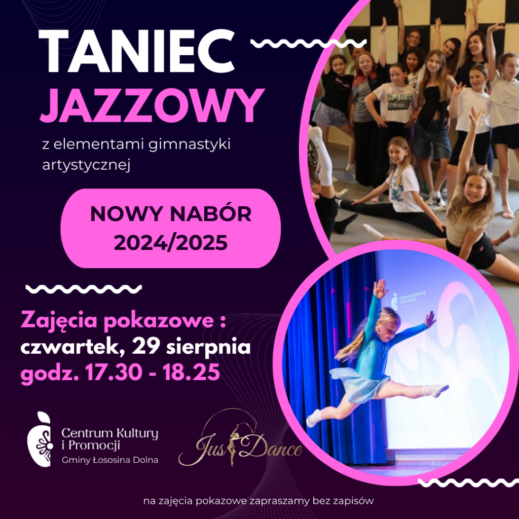 fioletowy plakat z tancerzami