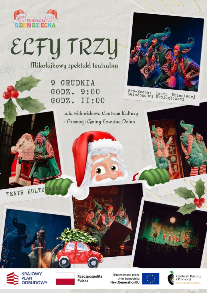 Plakat promujący spektakl pt. "Elfy Trzy"